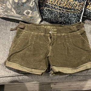 Olive green corduroy short